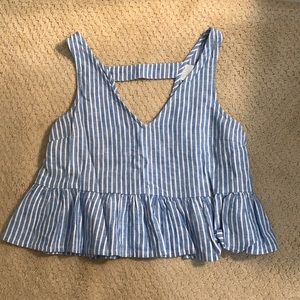 Blue and white peplum top from a local boutique!